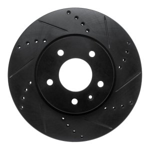 Chevrolet Equinox Brake Rotor (1) - Front Right - R1 Concepts - Drilled & Slotted - Black - `07-`15